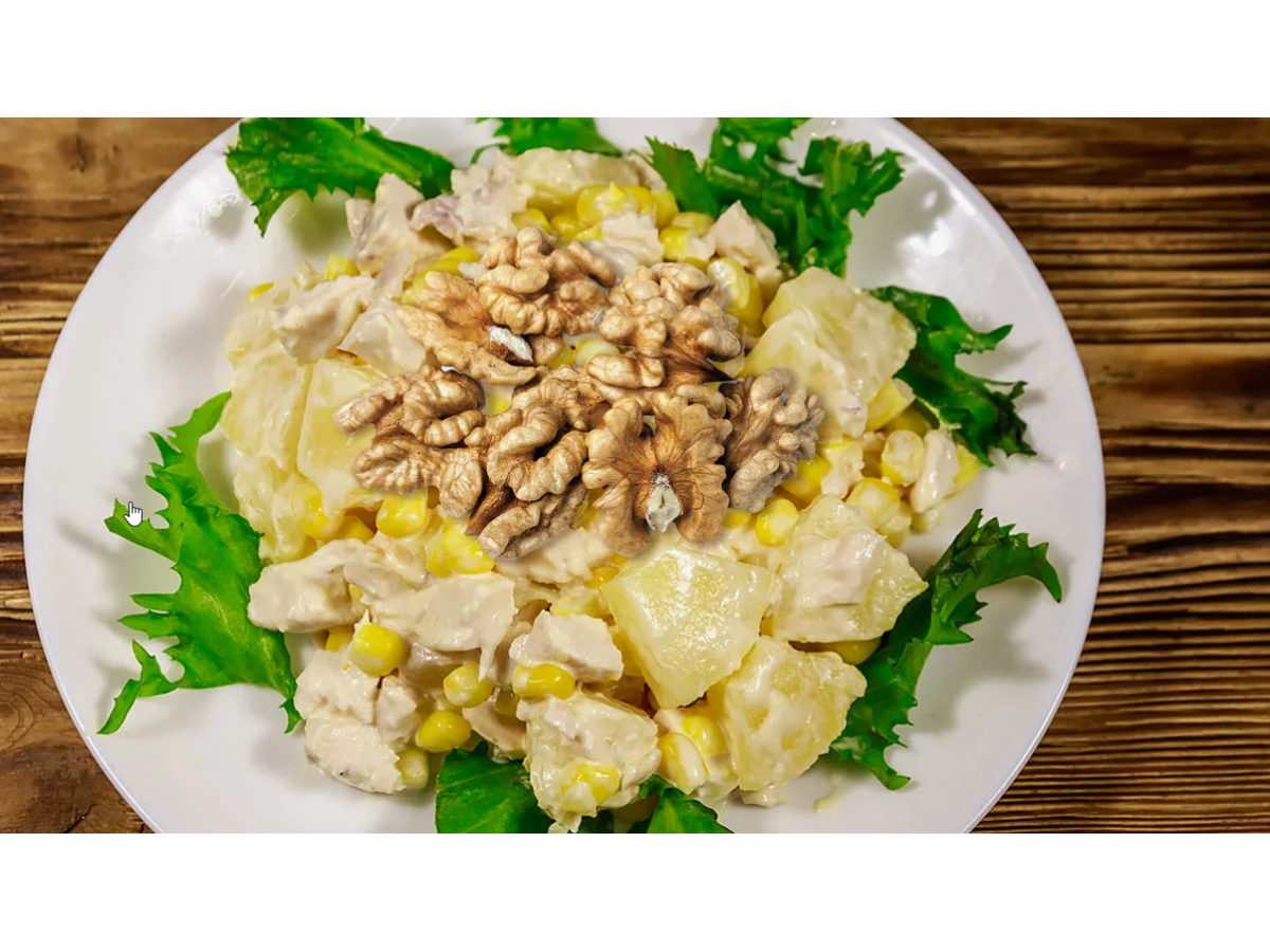 Салат «Курица с ананасом»